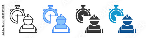 Part Time Icon Set Multiple Style Collection