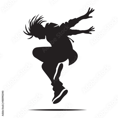 street hip hop dance style vector silhouette clip art logo design illustration icon collection.
