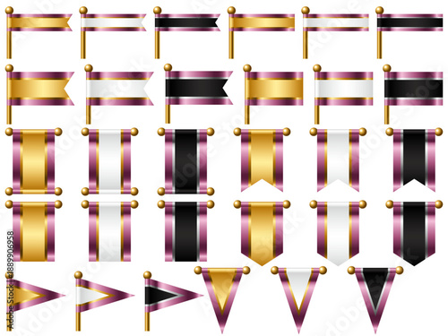 旗、三色、3ピンク