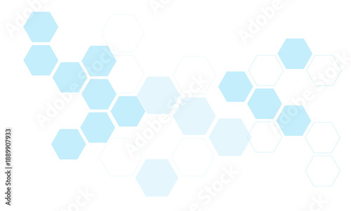 Bild auf Leinwand Futuristic molecule structure abstract hexagonal network background design for technology and medical science
