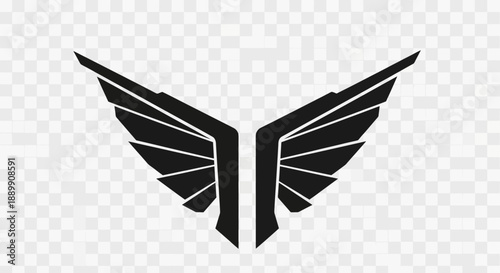 Abstract symmetrical wing design showcasing a futuristic aesthetic and geometric elegance ideal