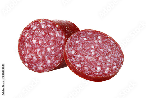 Gourmet salami deli meat isolated on transparent background
