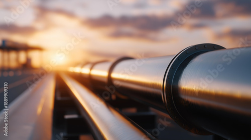 Sustainable energy planning includes monitoring a pipeline operating in desert regions, ensuring safety, efficiency, and environmental protection. cinematic color correction, natural uneven