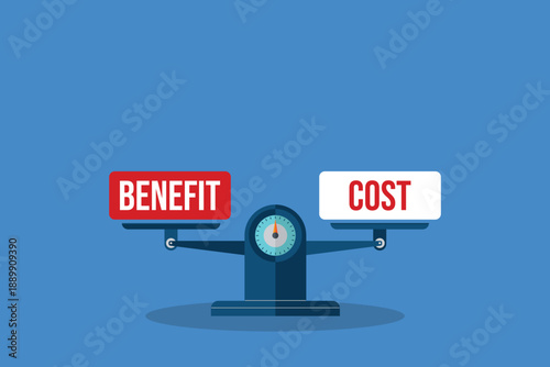 benefit and cost on a scales