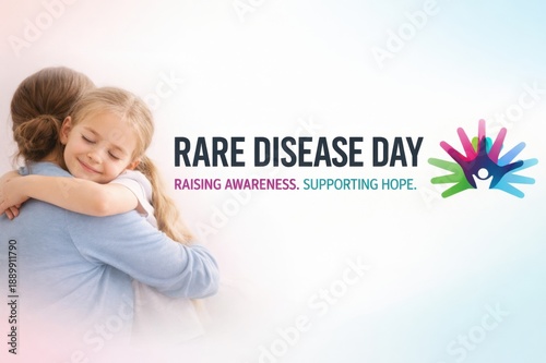 Mother embracing child on rare disease day