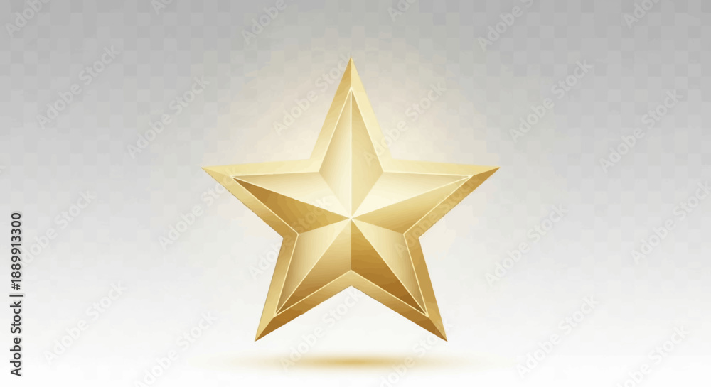 Obraz premium Radiant five-pointed star with a polished golden texture and subtle glowing effect