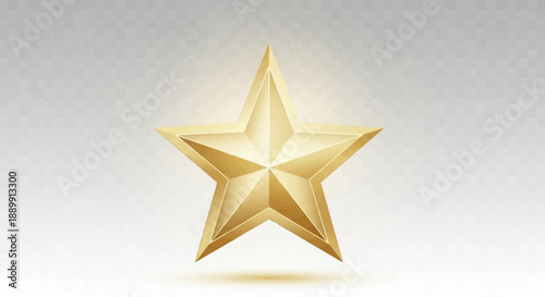 Radiant five-pointed star with a polished golden texture and subtle glowing effect