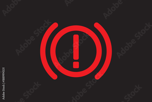 Brake system warning light, battery light sign symbol, vector .eps
