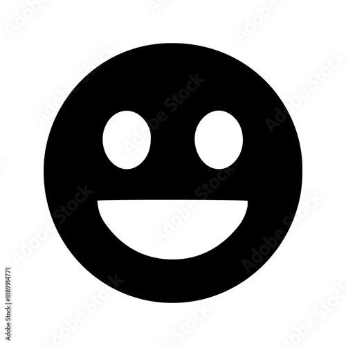 Simple happy face icon, vector graphic