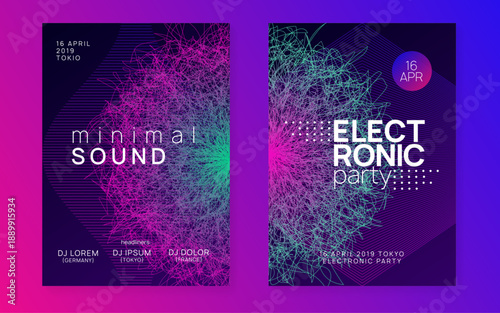 Sound Design. Trance Invite. Green Party Event. Violet Edm Magazine. Dance Background. Night Club Electro Element. Nightclub Audio Illustration. Pink Sound Design