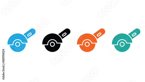 Colorful icons on a white background for design