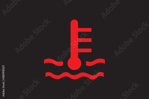 Engine temperature warning light, driving sign symbol, vector [Converted].eps
