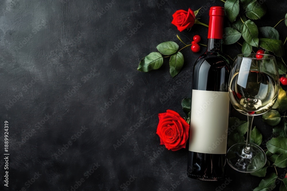 Obraz premium Bottle flower wine rose.