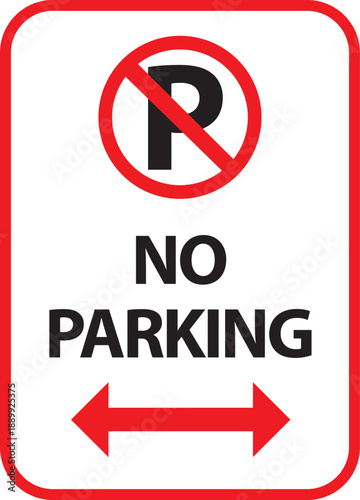 No parking sign, symbol No car parking, parking prohibition sign symbol.eps
