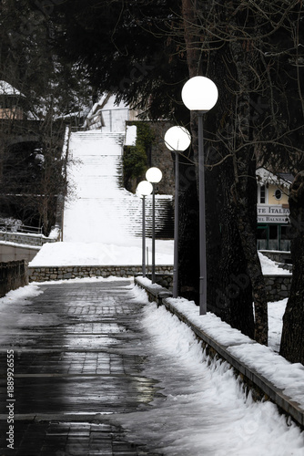 Paisaje nevado, baños de Panticosa