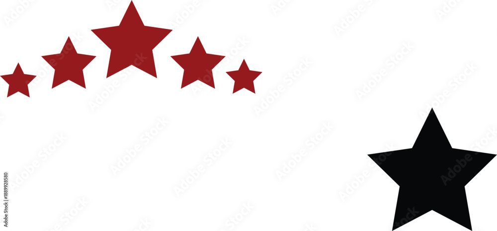 Obraz premium Five Red Stars Rating Icon