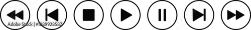 set of media player button icons vector illustration isolated on transparent background 22.eps