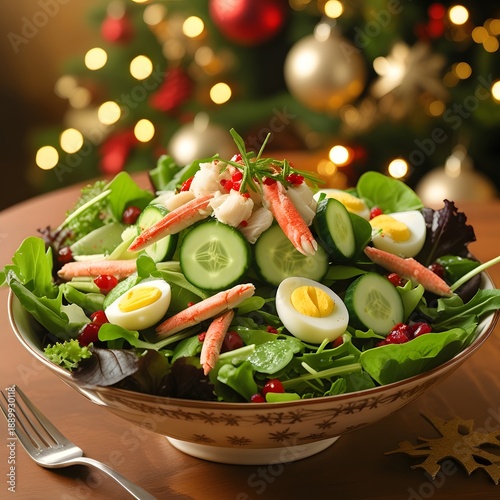 Colorful salad features cooked shrimp, diced avocado, and juicy mango chunks with fresh greens. A light, tasty meal perfect for summer dining or healthy recipes.