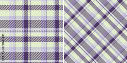 Check vector background of textile seamless fabric with a tartan pattern texture plaid. Set in light colors for uniform ideas for different professions.