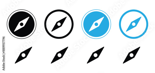 Compass Icon Set Vector Navigation and Direction Symbols for Map GPS and Travel UI

