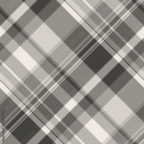 Clothing background pattern check, mexican plaid tartan vector. Girly seamless textile fabric texture in dark and neutral grey colors.
