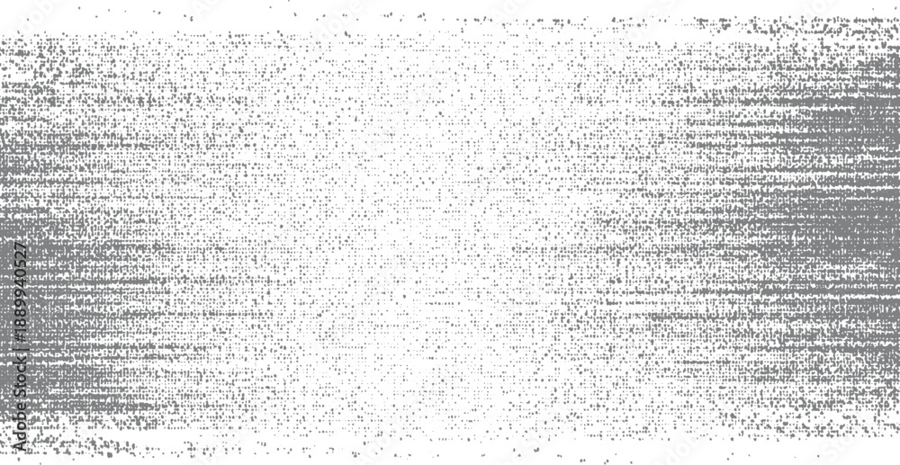 Fototapeta premium Grayscale textured background with scattered dots and horizontal lines forming a distressed pattern white