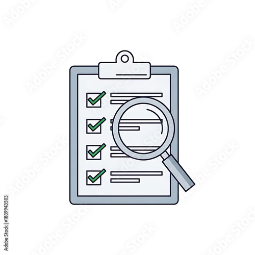 Checklist clipboard with approval marks.