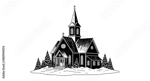 vector illustration of church