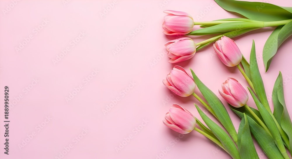 Fototapeta premium pink tulips in a vase valentinesday backround