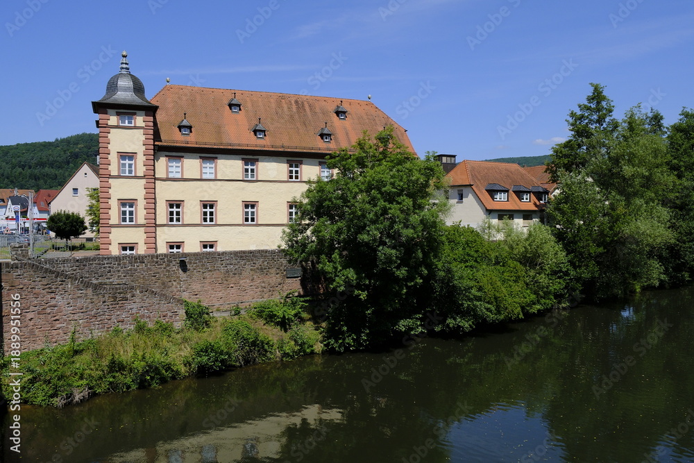 Fototapeta premium Die Altstadt von Gemünden am Main, Landkreis Main-Spessart, Unterfranken, Franken, Bayern, Deutschland