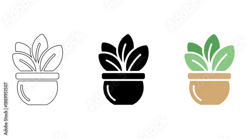 A minimalist illustration of potted plants representing growth and a healthy environment in a simple design