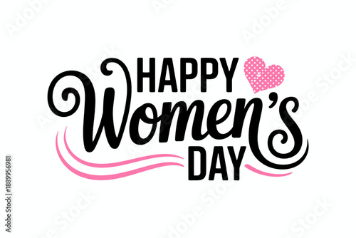 Happy women s day calligraphy greeting card design