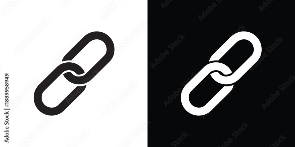 Φωτογραφία Minimalist chain link icon set in black and white