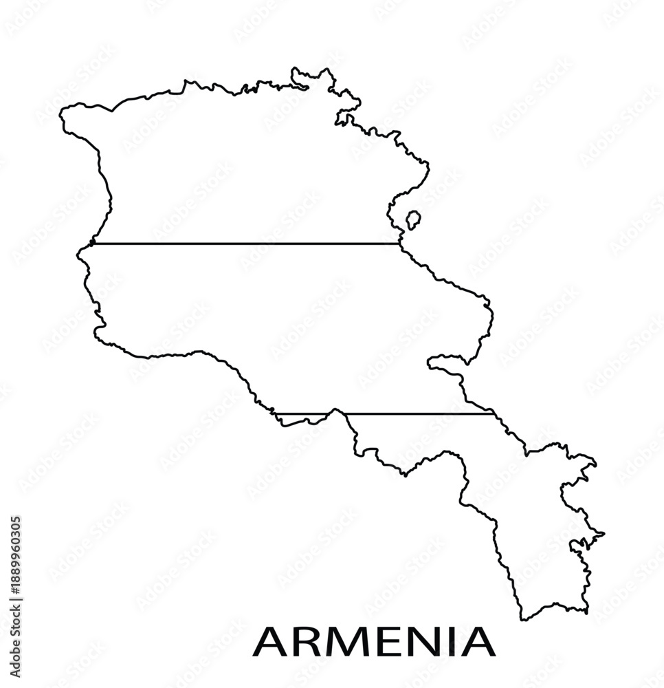 Obraz premium Outline map of Armenia simple vector illustration isolaated