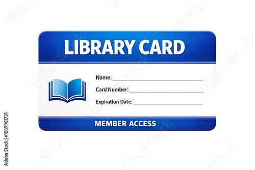 Library card vector illustration for member access