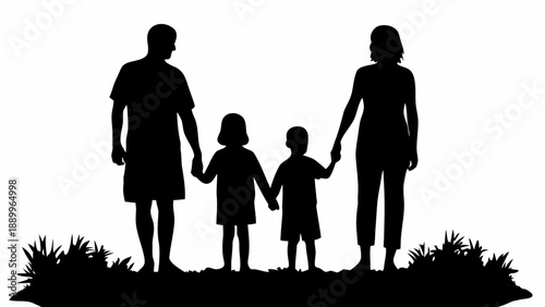 Loving family holding hands in unity and love outdoors