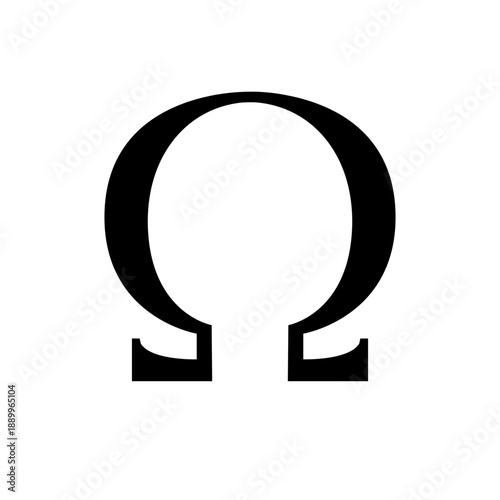 Omega vector icon on a white background. Black Omega symbol. vector illustration of a symbol of a omega. The Greek alphabet letter omega