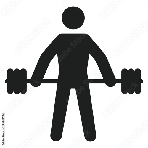 Man Deadlift Barbell Weight Lifting Silhouette Vector Icon