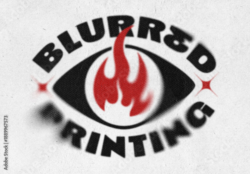 Dirty Blurred Print Effect Mockup