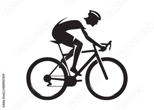 cycling logo silhouette vector, road bicycle race logo silhouette vector illustration, fast cycling transparent silhouette logo, cyclist riding a road bike logo vector silhouette on white background