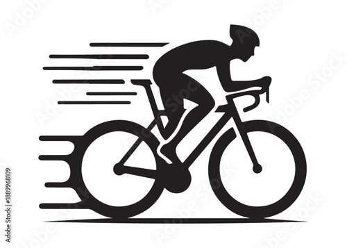 cycling logo silhouette vector, road bicycle race logo silhouette vector illustration, fast cycling transparent silhouette logo, cyclist riding a road bike logo vector silhouette on white background
