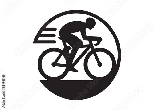 cycling logo silhouette vector, road bicycle race logo silhouette vector illustration, fast cycling transparent silhouette logo, cyclist riding a road bike logo vector silhouette on white background