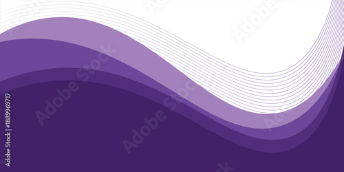 Purple business wave banner on white background, flat purple gradation. wavy background