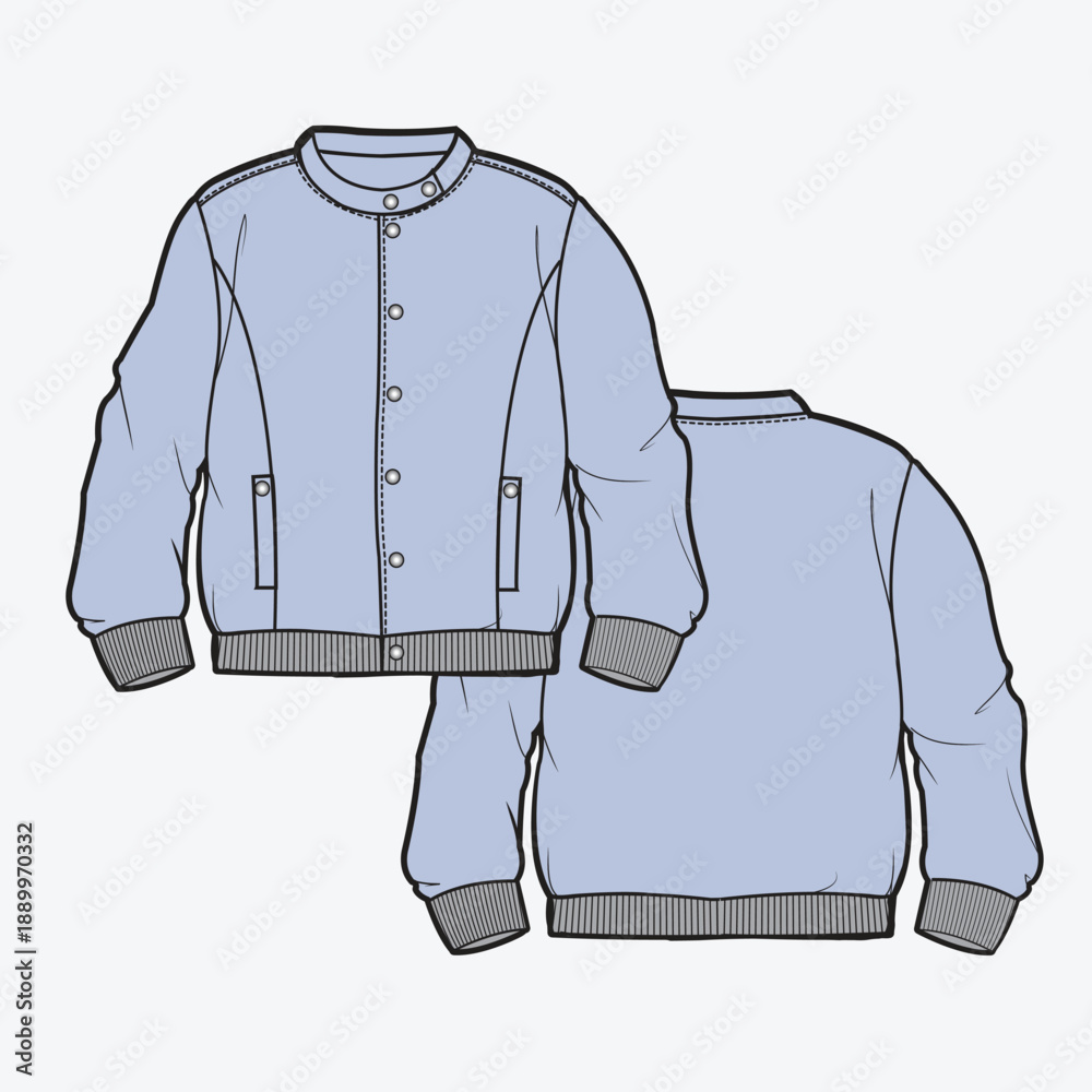 Naklejka premium Sterling jacket vector illustration technical flat drawing by adobe illustrator.