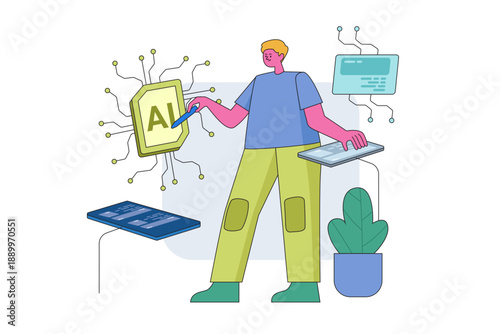 AI Dashboard Data Analysis Concept illustration