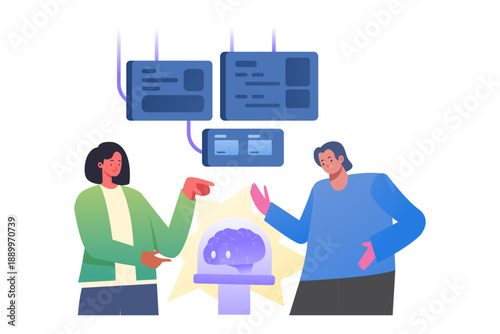 Human Using Artificial Intelligence Brain Tech