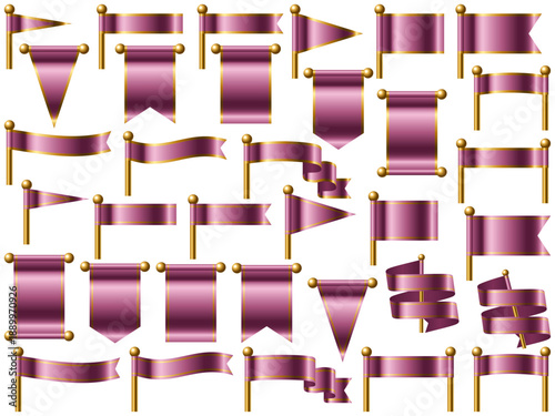 旗、線付、3ピンク