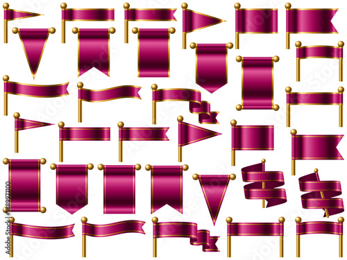 旗、線付、12マゼンタ