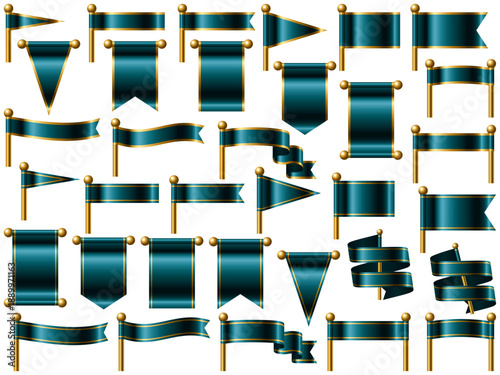 旗、線付、16青緑