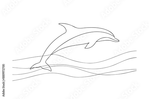 Simple Dolphin Line Drawing